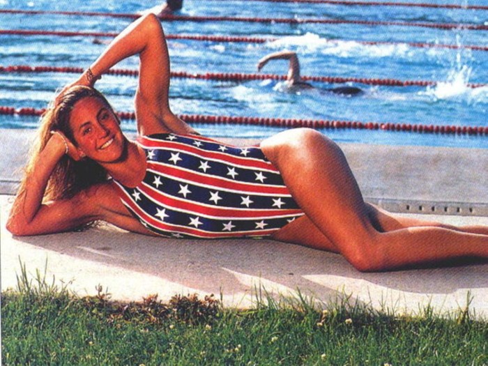 31. Summer Sanders, Bơi: 2 huy chương Vàng tại Barcelona 1992, Sanders còn nổi tiếng là một người dẫn chương trình rất nổi tiếng tại Mỹ, và cô là tín đồ thời trang.
